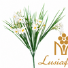 Artificial 7 Fork Plastic Mini Daffodil Bush 37cm Faux White Yellow Daffodil Grass Spray for Spring Wedding Home Vase Decor Wholesale