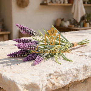 Artificial 3‑Bouquet Hand‑Tied Lavender Spray 51cm Faux Purple Lavender Stem With Green Foliage for Wedding Centerpiece Bridal Bouquet Home Vase Decor Wholesale
