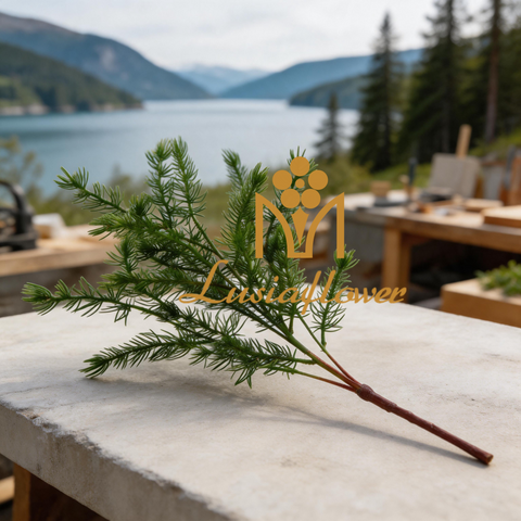 Artificial 5‑Branch Pine Needle Grass Greenery Stem 53cm Faux Fine Foliage Spray for Wedding Centerpiece Bridal Arch Home Vase Decor Wholesale
