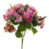 Artificial 17-Head Zhongli Dahlia Bouquet Bunch 53cm Cream White with Small Flower Clusters & Mixed Foliage for Full Bush Wedding Centerpiece Large Vase Decor Wholesale